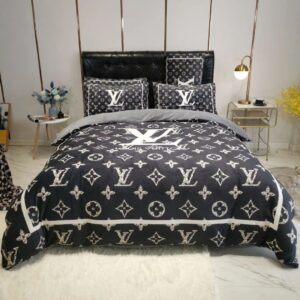 Louis Vuitton Black Monogram Comforter Bedding Set