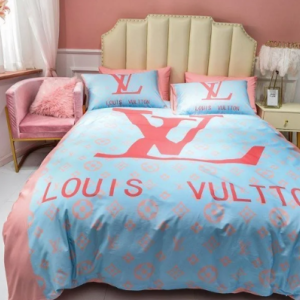 Luxury Louis Vuitton Pastel Logo Bedding Set