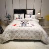 Louis Vuitton Colorful logo in White Background Comforter Bedding Set