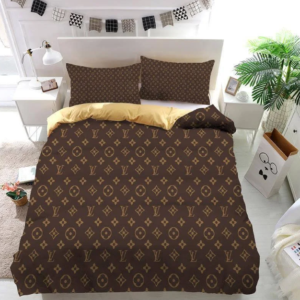Luxury Louis Vuitton Brown Monogram Bedding Set