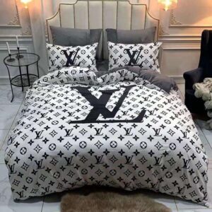 Best LV White Monogram Bedding Set