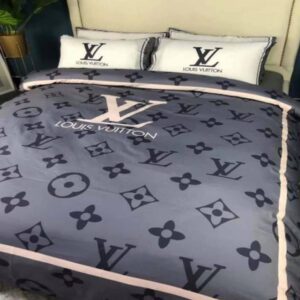 Louis Vuitton Smoky Blue Monogram Bedding Set Queen