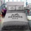 Luxury Grey Paris Hermes Bedding Set