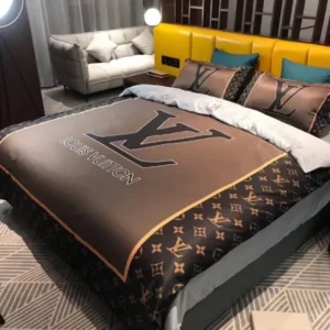 Luxury Brown Louis Vuitton Bedding Set
