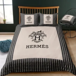 Beige And Grey Hermes Bedding Set