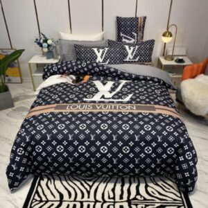 Black Monogram Louis Vuitton Bedding Set