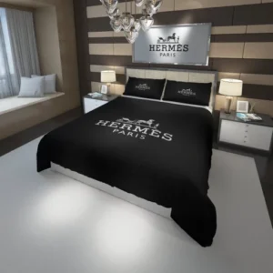 Black Paris Hermes Bedding Set