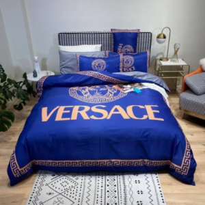 Big Logo In Blue Versace Bedding Set