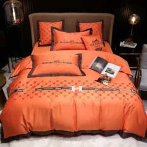 Classic Orange Hermes Bedding Set