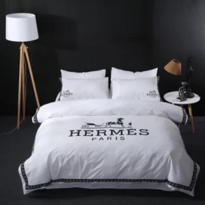White Paris Hermes Bedding Set