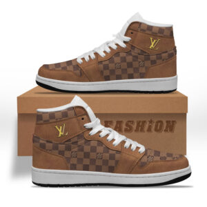 Louis vuitton brown high air jordan sneakers hot 2026 M0602009