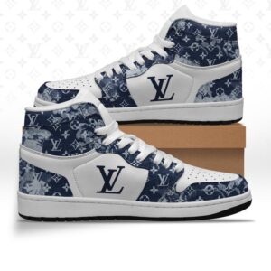 Louis vuitton monogram blue high air jordan sneakers hot 2026 M0602006