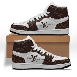 Louis vuitton white brown high air jordan sneakers hot 2026 M0602001