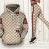 Gucci red and green stripe all over print hoodie and leggings set