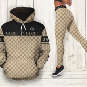 Gucci black brown hoodie leggings luxury brand clothing clothes outfit for women