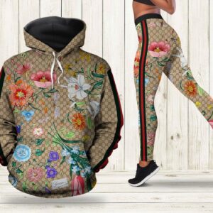 Gucci flower hoodie leggings luxury brand clothing clothes outfit for women