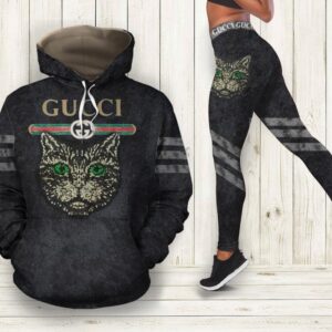 Gucci black cat hoodie leggings luxury brand clothing clothes outfit for women