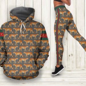 Gucci leopard hoodie leggings luxury brand clothing clothes outfit for women
