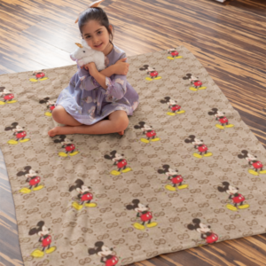 Gucci Mickey Luxury Brand Logo Premium Blanket Fleece Home Decor