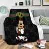 Gucci Mickey Fashion Luxury Brand Premium Blanket Fleece Home Decor