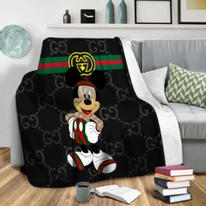 Gucci Mickey Fashion Luxury Brand Premium Blanket Fleece Home Decor