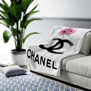 Chanel Flower Fashion Luxury Brand Premium Blanket Fleece Living Room Luxury Blanket For Home