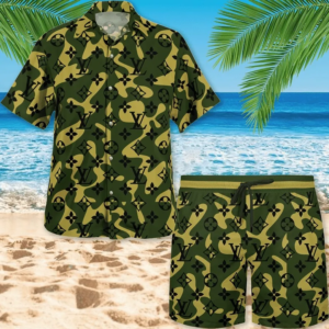 LV Camouflage Luxury Brand Fashion Hawaii Set For Men TH3200202