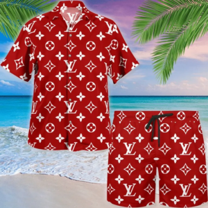 LV Red Luxury Brand Fashion Hawaii Set For Men PEAa31472