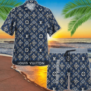 LV Blue Luxury Brand Fashion Hawaii Set For Men TH3200197