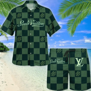 LV Green Luxury Brand Fashion Hawaii Set For Men TH3200196