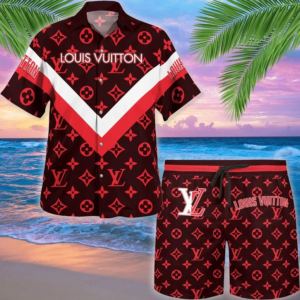 LV Red Luxury Brand Premium Fashion Hawaii Set For Men TH3200191