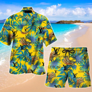 LV Banana Yellow Hawaii Set Luxury Brand Fashion For Men TH3200180