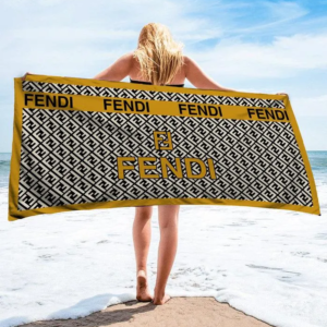 Limited Edition Fendi Yellow Premium Beach Towel Luxury Brand-TH3200655