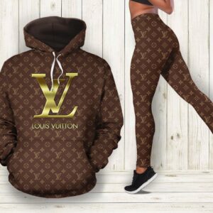 Louis Vuitton Brown Hoodie Leggings Luxury Brand LV Clothing Clothes Outfit For Women HT