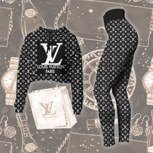 Louis Vuitton Paris Croptop Hoodie Leggings For Women M2212028