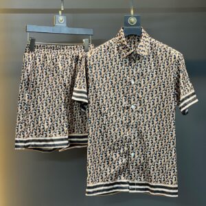 2025 Dior Combo Short Sleeve Button Shirt and Short for men - DN9080506