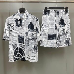 2026 Dior Combo Short Sleeve Button Shirt and Short for men - DN26190500