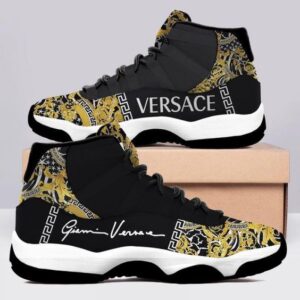 Black Gianni Versa.ce Air Jordan 11 Sneakers Shoes Hot 2026 Gifts For Men Women PEA1022