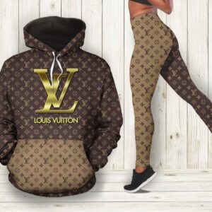 Louis Vuitton Brown Hoodie Leggings Luxury Brand LV Clothing Clothes Outfit For Women HT