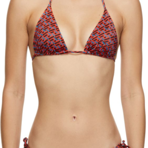 VS Underwear Red Greca Print Bikini Top - TH3200689