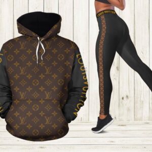 Louis Vuitton Brown Hoodie Leggings Luxury Brand LV Clothing Clothes Outfit For Women HT