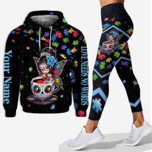 Be kind love needs no words hoodie and leggings personalized autism awareness hoodie autism awareness gift ht 5 Hoodie Leggings Set-PM00338
