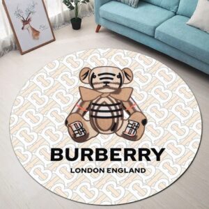 Burberry Bear London England Luxury Brand Fashion Round Rug Carpet Home Decor Special Gift LVT00442