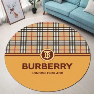 Burberry London England Orange Luxury Brand Fashion Round Rug Carpet Home Decor Special Gift LVT00396