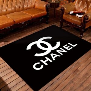 Chanel Black Luxury Area Rug For Living Room Bedroom Carpet Home Decor  LVT00384