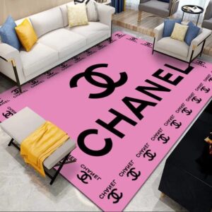 Chanel Pink Luxury Area Rug For Living Room Bedroom Carpet Home Decor   LVT00386