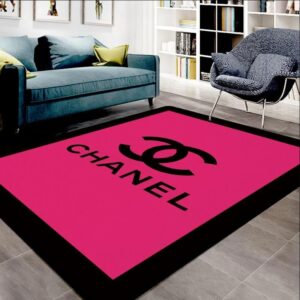 Chanel Pink Luxury Area Rug For Living Room Bedroom Carpet Home Decor LVT00387