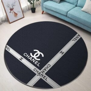 Chanel White Black Luxury Brand Fashion Round Rug Carpet Home Decor LVT00417