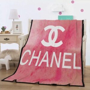 Chanel White Logo Fashion Luxury Brand Blanket Fleece Comfortable Blanket LVT00133