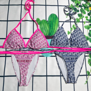 DIOR Monogram Neon Pink & Blue Bikini 2 Pc Set-PM00571